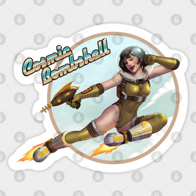 Cosmic Bombshell Sticker by mauriciomorali